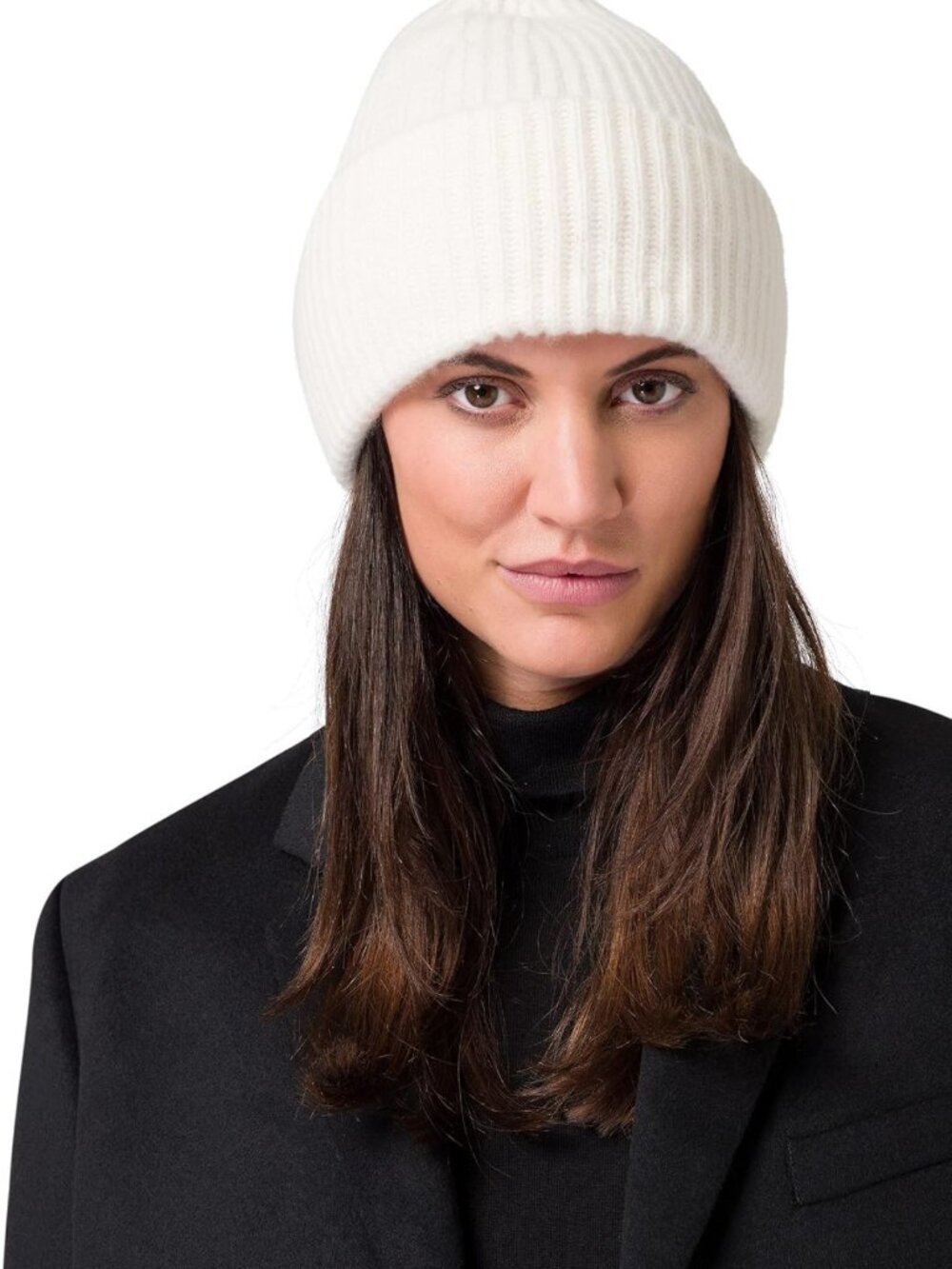 Cozy Chunky Knit Beanie - 100% Pure Cashmere, Soft & Stretchy Warm Hat for All